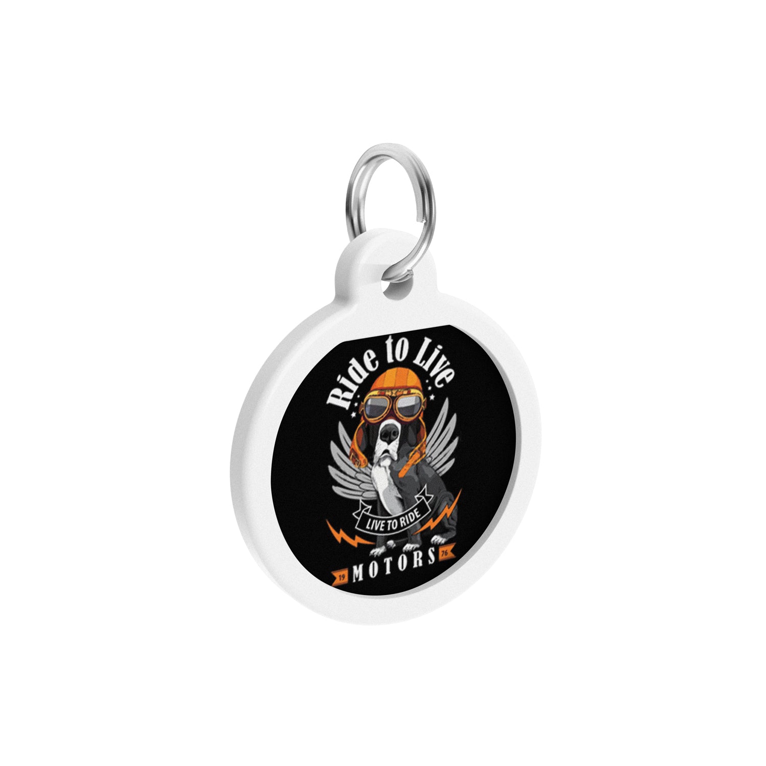 بطاقة تعريف معدنية ذكية للحيوانات الأليفة من WAUDOG مزودة بجواز سفر برمز الاستجابة السريعة، "اركب لتعيش" -0625-0207