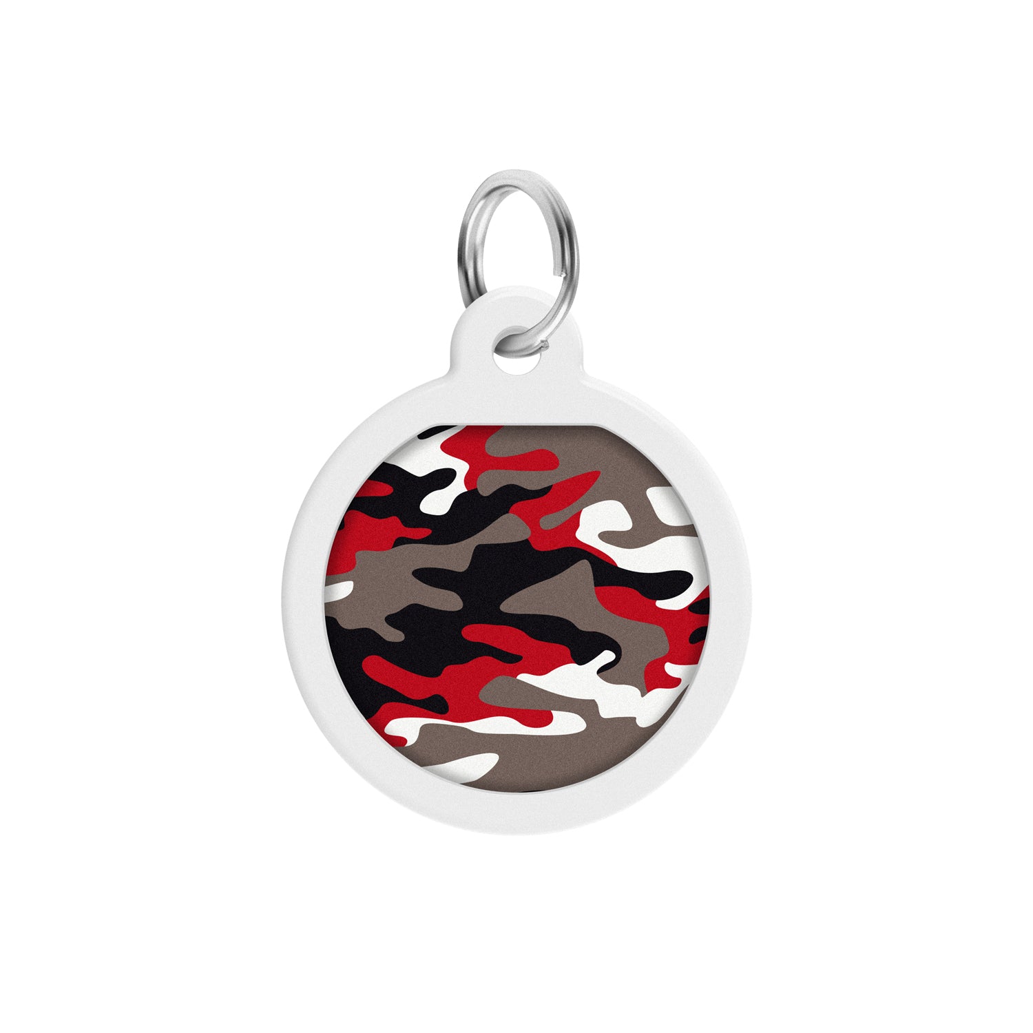 بطاقة تعريف معدنية ذكية للحيوانات الأليفة من WAUDOG مزودة بجواز سفر برمز الاستجابة السريعة، "تمويه رمادي" -0625-0215