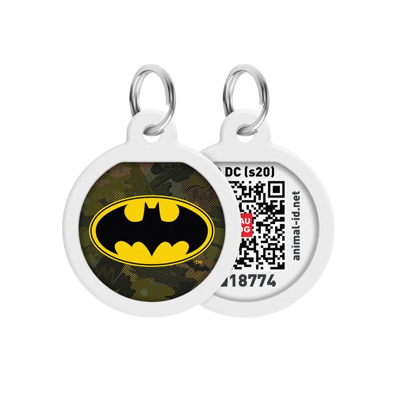 WAUDOG Smart ID metal pet tag with QR-passport, "Batman green" -0625-1002