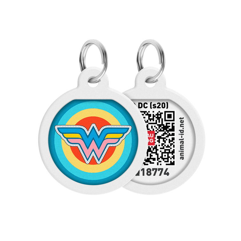 WAUDOG Smart ID metal pet tag with QR-passport, "Wonder Woman 1" -0625-1012