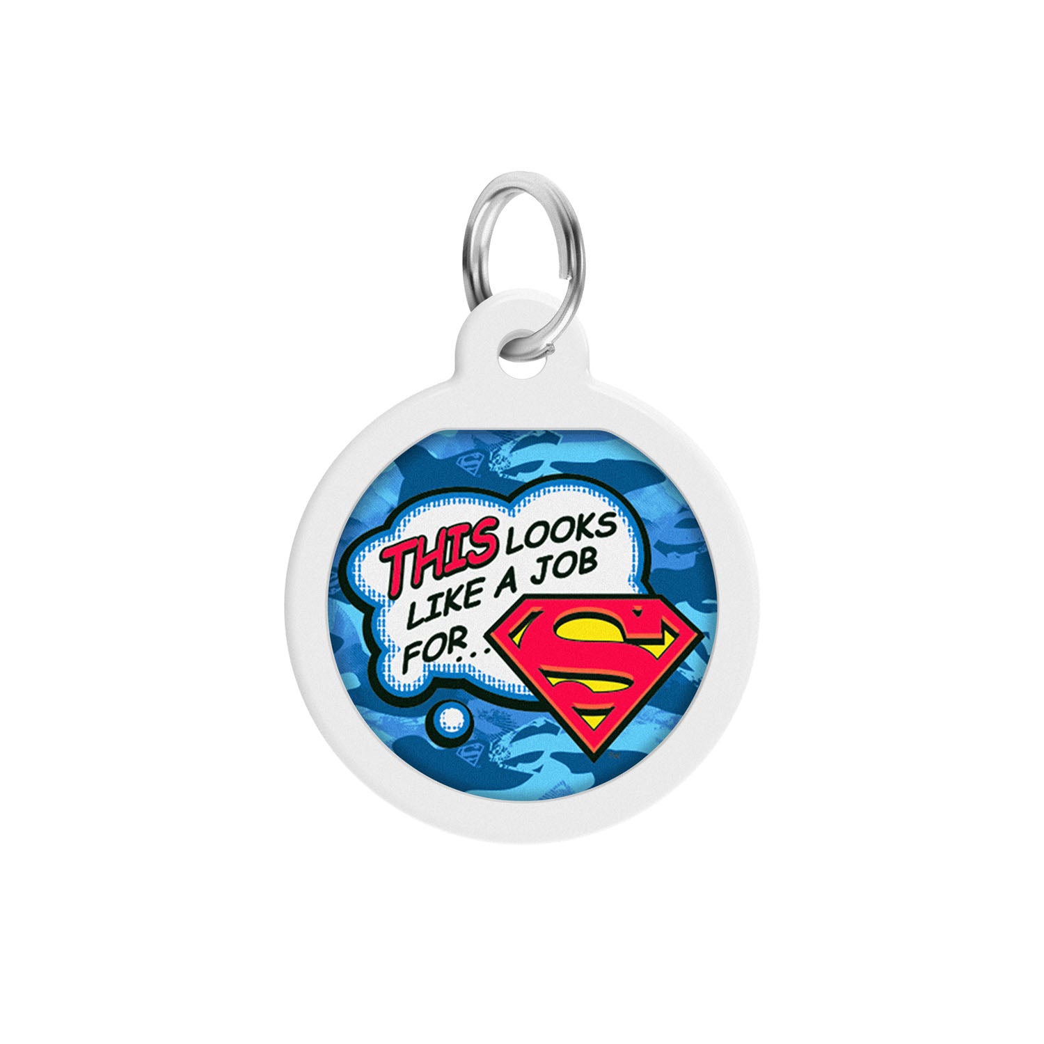 WAUDOG Smart ID metal pet tag with QR-passport, "Work for Superman" -0625-1016