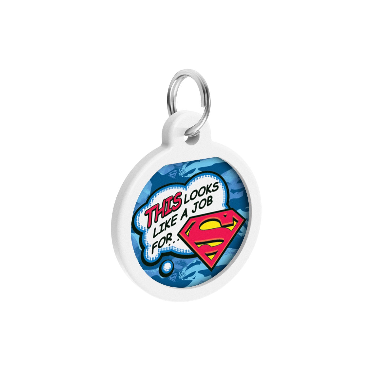 WAUDOG Smart ID metal pet tag with QR-passport, "Work for Superman" -0625-1016