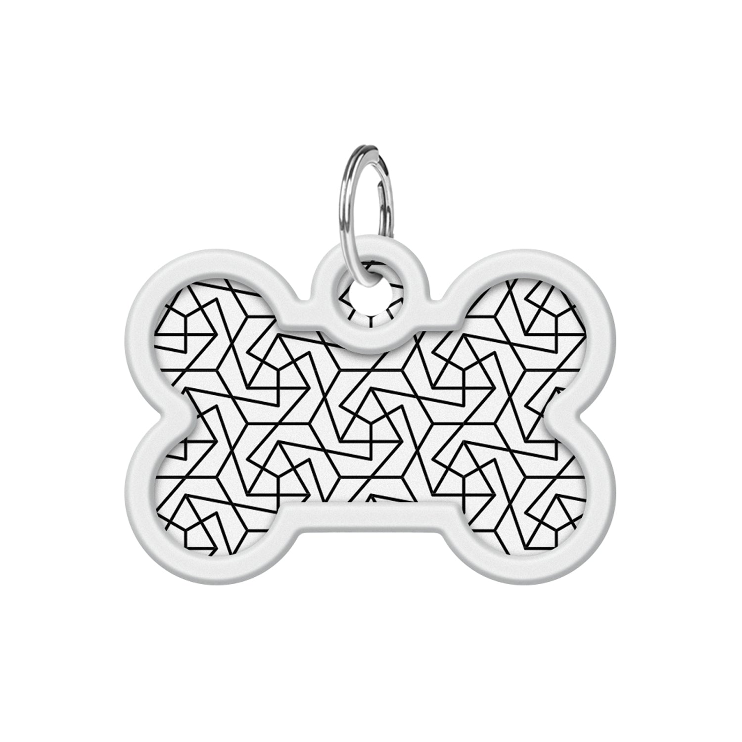 بطاقة تعريف معدنية ذكية للحيوانات الأليفة من WAUDOG مزودة بجواز سفر برمز الاستجابة السريعة، "Geometry" - 0640-0202