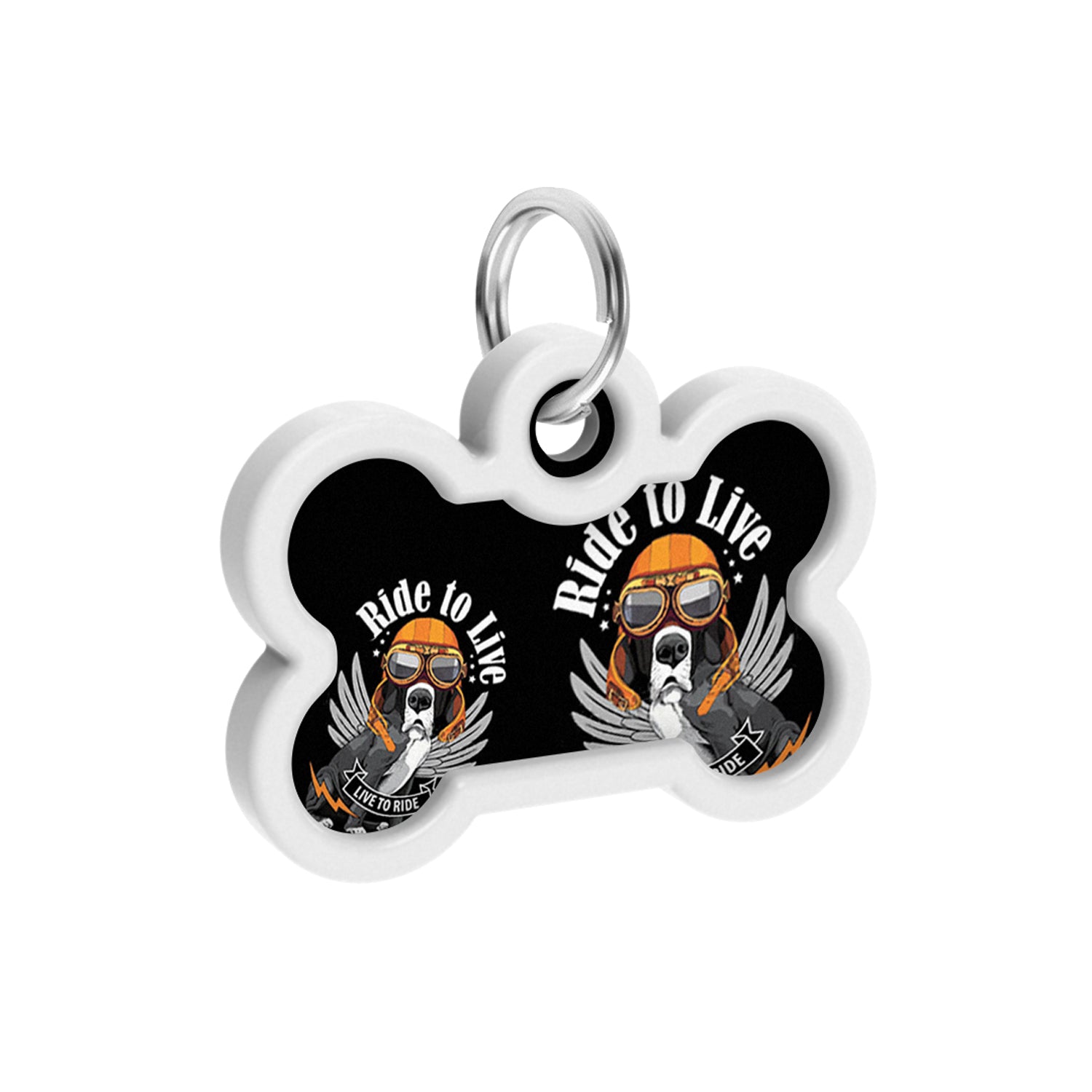 WAUDOG Smart ID metal pet tag with QR-passport, "Ride to live" -0640-0207