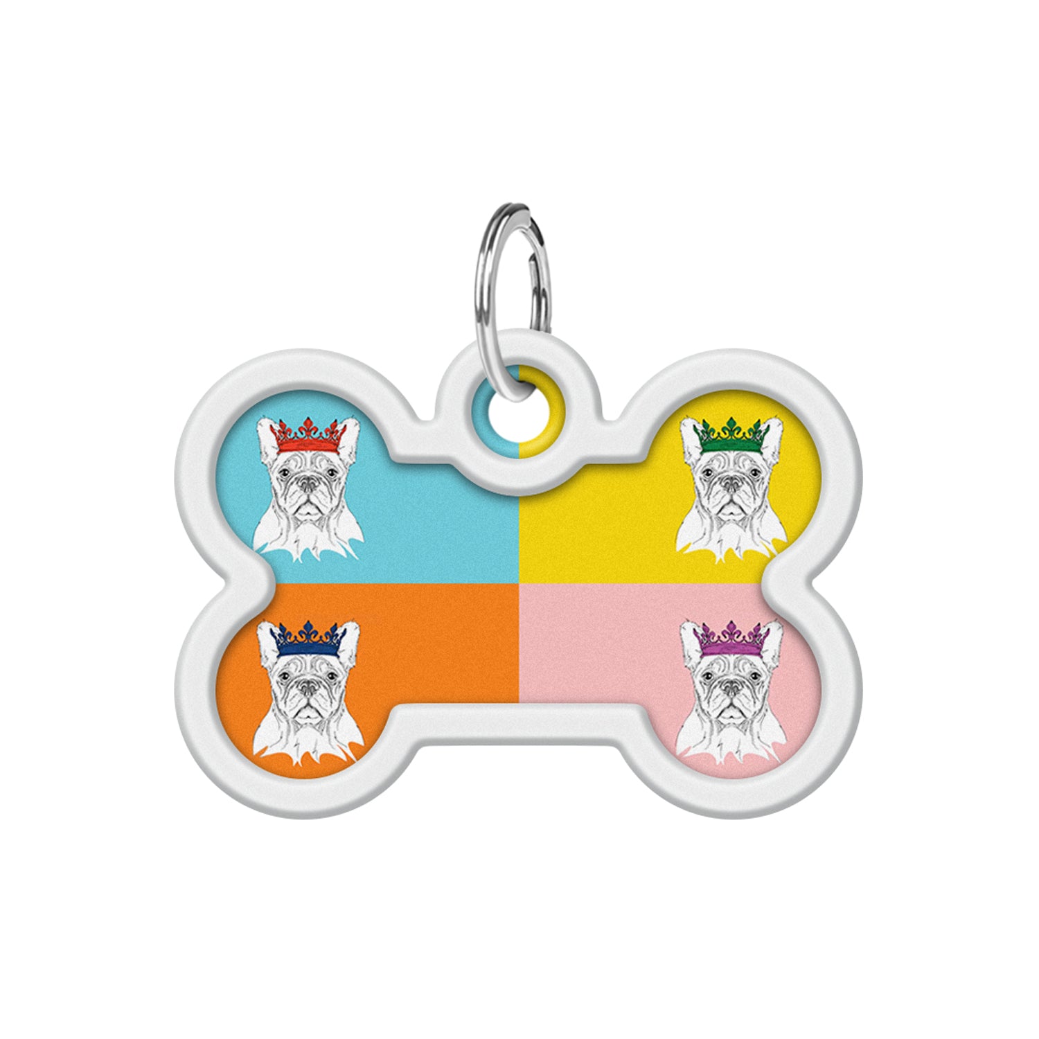 WAUDOG Smart ID metal pet tag with QR-passport, "French buldog" -0640-0209