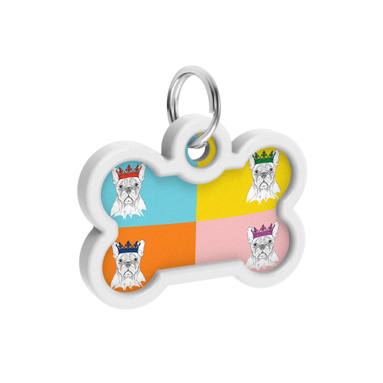 WAUDOG Smart ID metal pet tag with QR-passport, "French buldog" -0640-0209