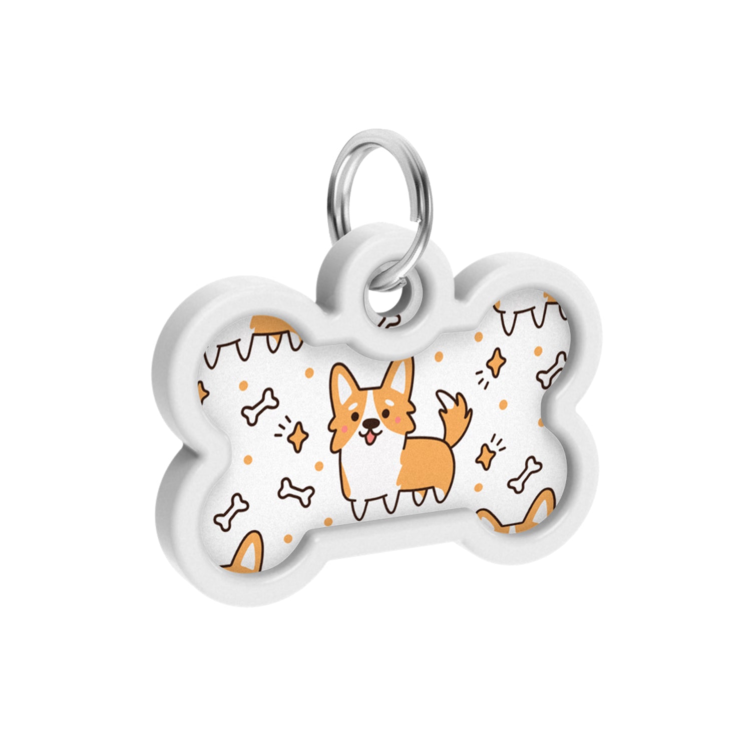 WAUDOG Smart ID metal pet tag with QR-passport, "Corgy" - 0640-0212