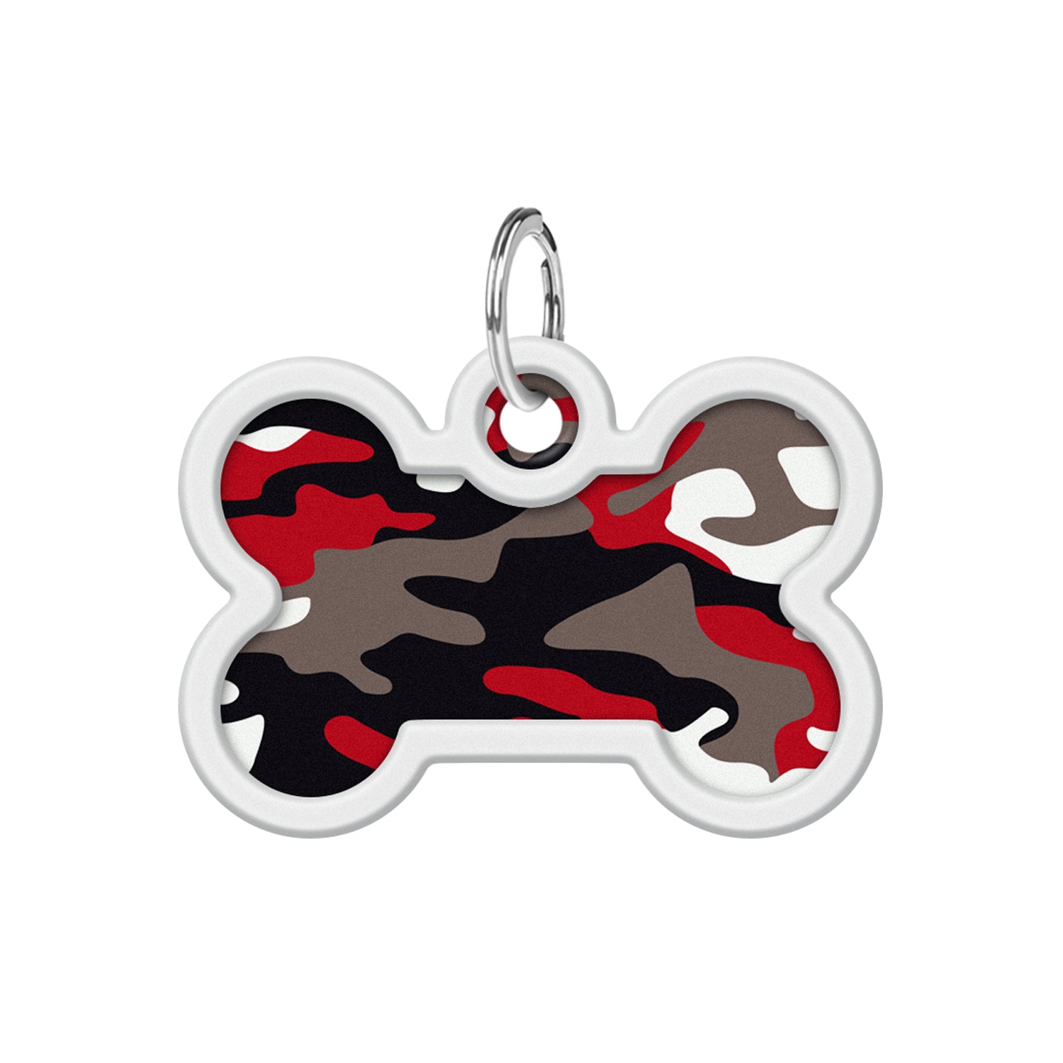 بطاقة تعريف معدنية ذكية للحيوانات الأليفة من WAUDOG مزودة بجواز سفر برمز الاستجابة السريعة، "تمويه رمادي" 0640-0215