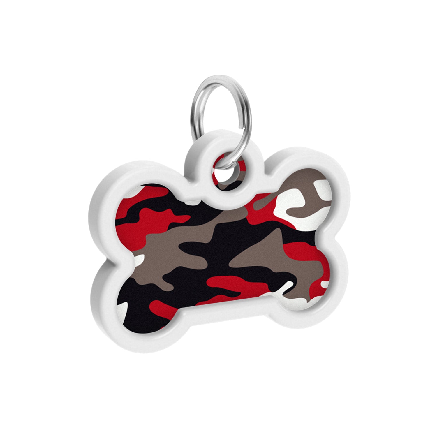 بطاقة تعريف معدنية ذكية للحيوانات الأليفة من WAUDOG مزودة بجواز سفر برمز الاستجابة السريعة، "تمويه رمادي" 0640-0215