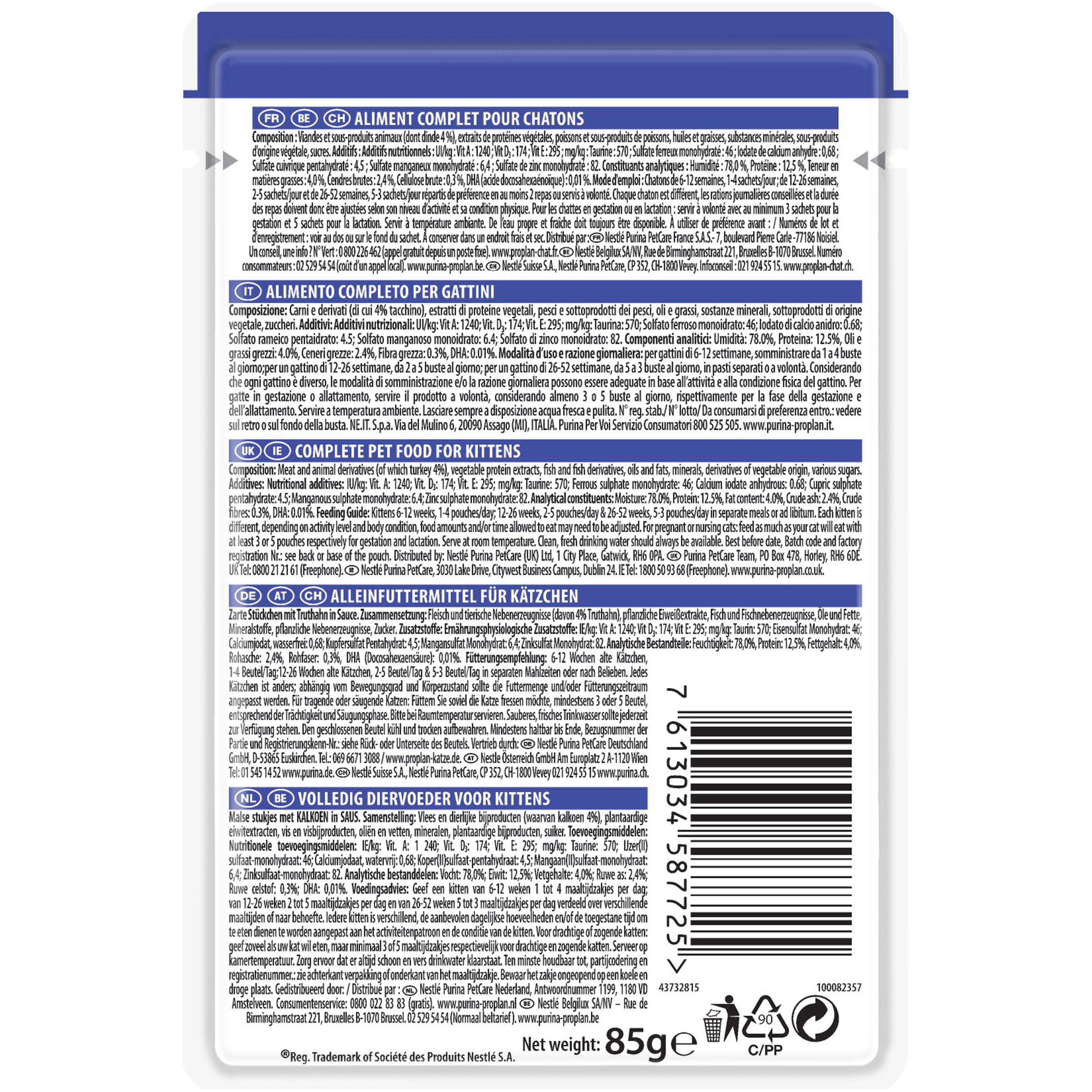 PURINA PRO PLAN Junior Nutri Savour with Turkey in Gravy 85g