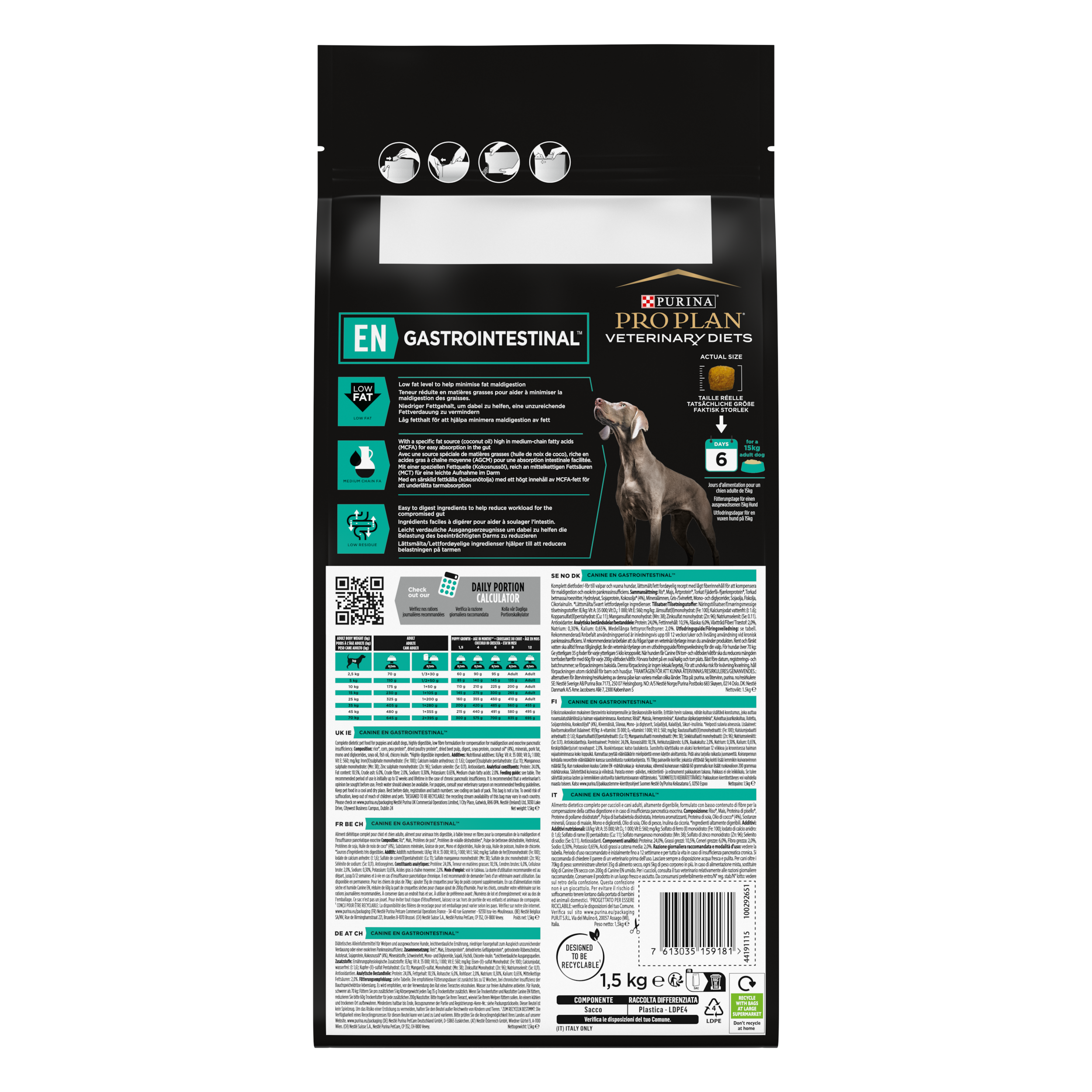 PURINA® PRO PLAN® VETERINARY DIETS EN Gastrointentinal Dry Dog food 1.5K