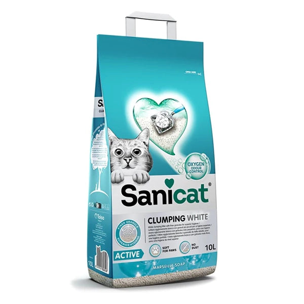 Sani Cat Clumping White - 10L with marseille soap