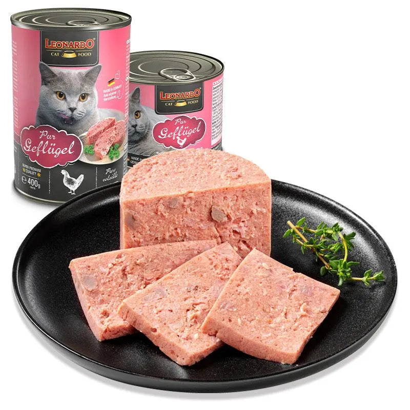 LEONARDO CAT WET FOOD for Adult Cats 400g (pure poultry)