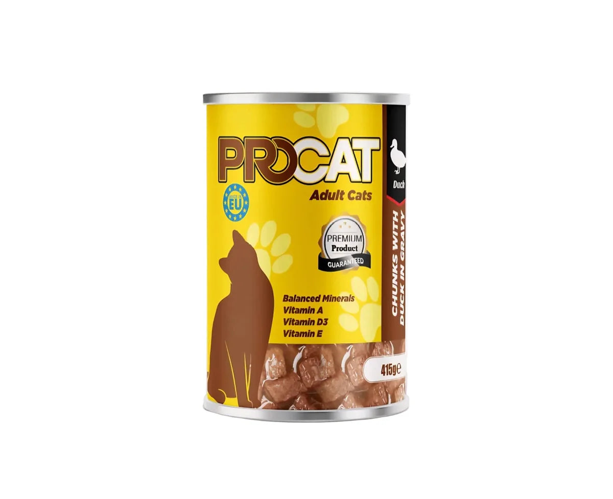 Pro Cat Wet Food For Adult in Chunks in Gravy with Duck 415G