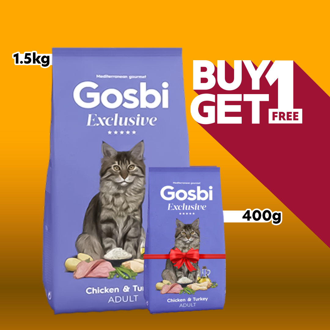 Gosbi Exclusive Chicken&Turkey Adult Cats 1.5kg + Free 400g Pack