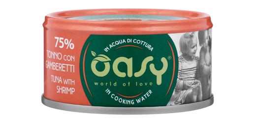 Oasy Wet PetFood for Adult Cats MORE LOVE • Tuna with Shrimp 70 g