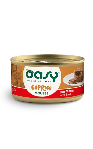 Oasy Wet PetFood for Adult Cats CAPRICE • Mousse with Beef 85 g