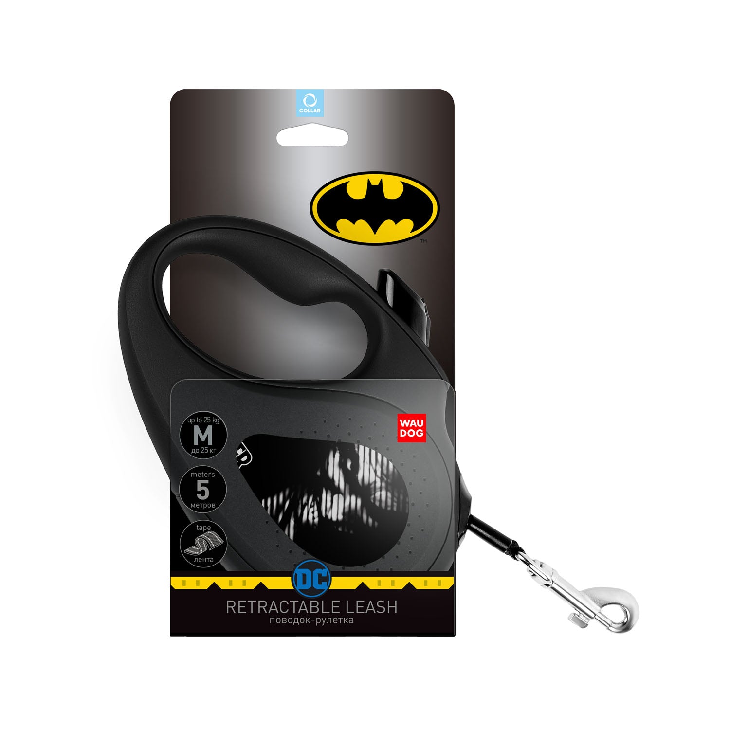 طوق كلاب قابل للسحب من WAUDOG R-leash، "أسود جوكر" - 8125-1027