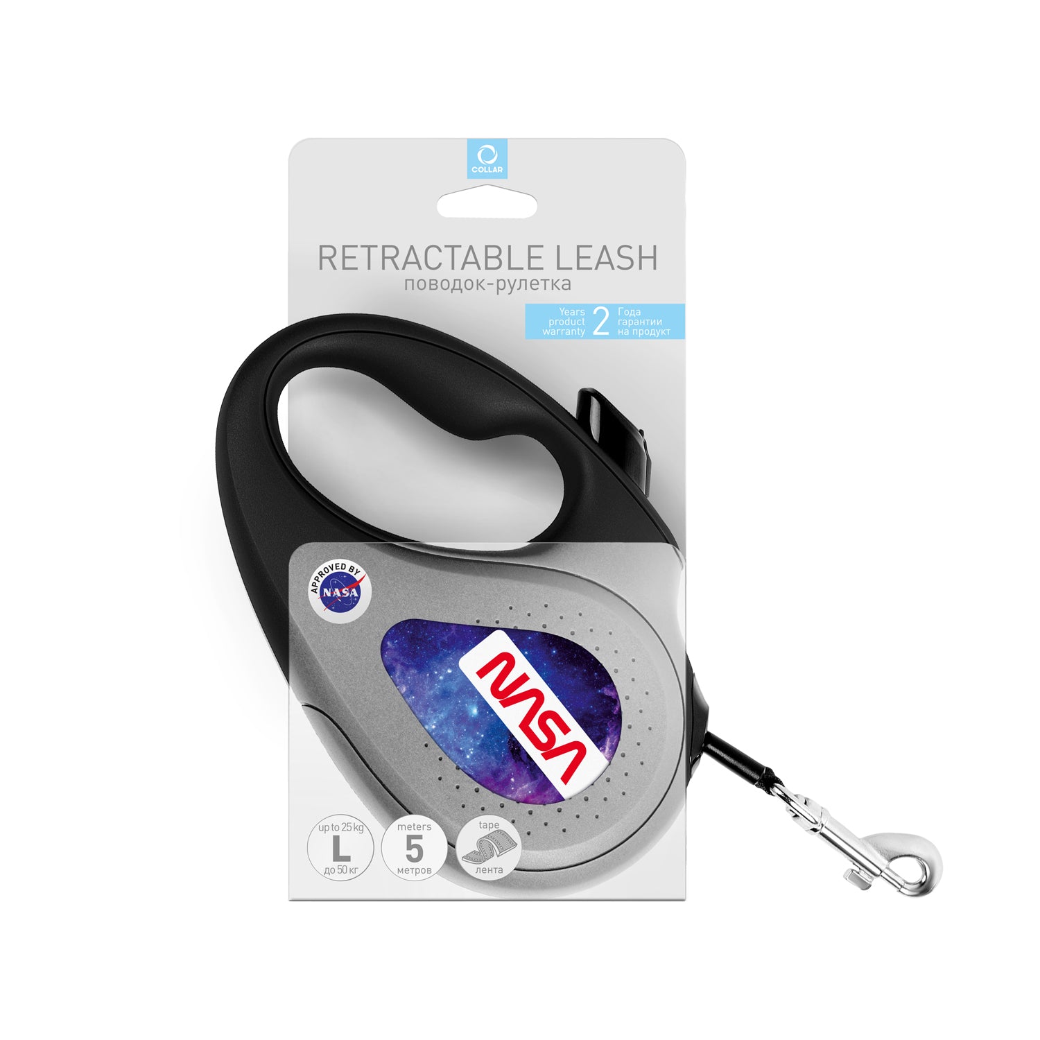 مقود كلاب قابل للسحب من نوع WAUDOG R-leash، "NASA 21 - 8126-0148