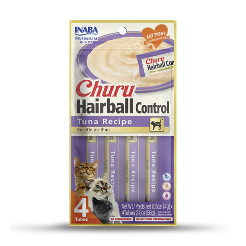 INABA CHURU HAIRBALL CONTROL CHICKEN RECIPE CAT TREAT (2.0OZ (0.5OZ X 4))