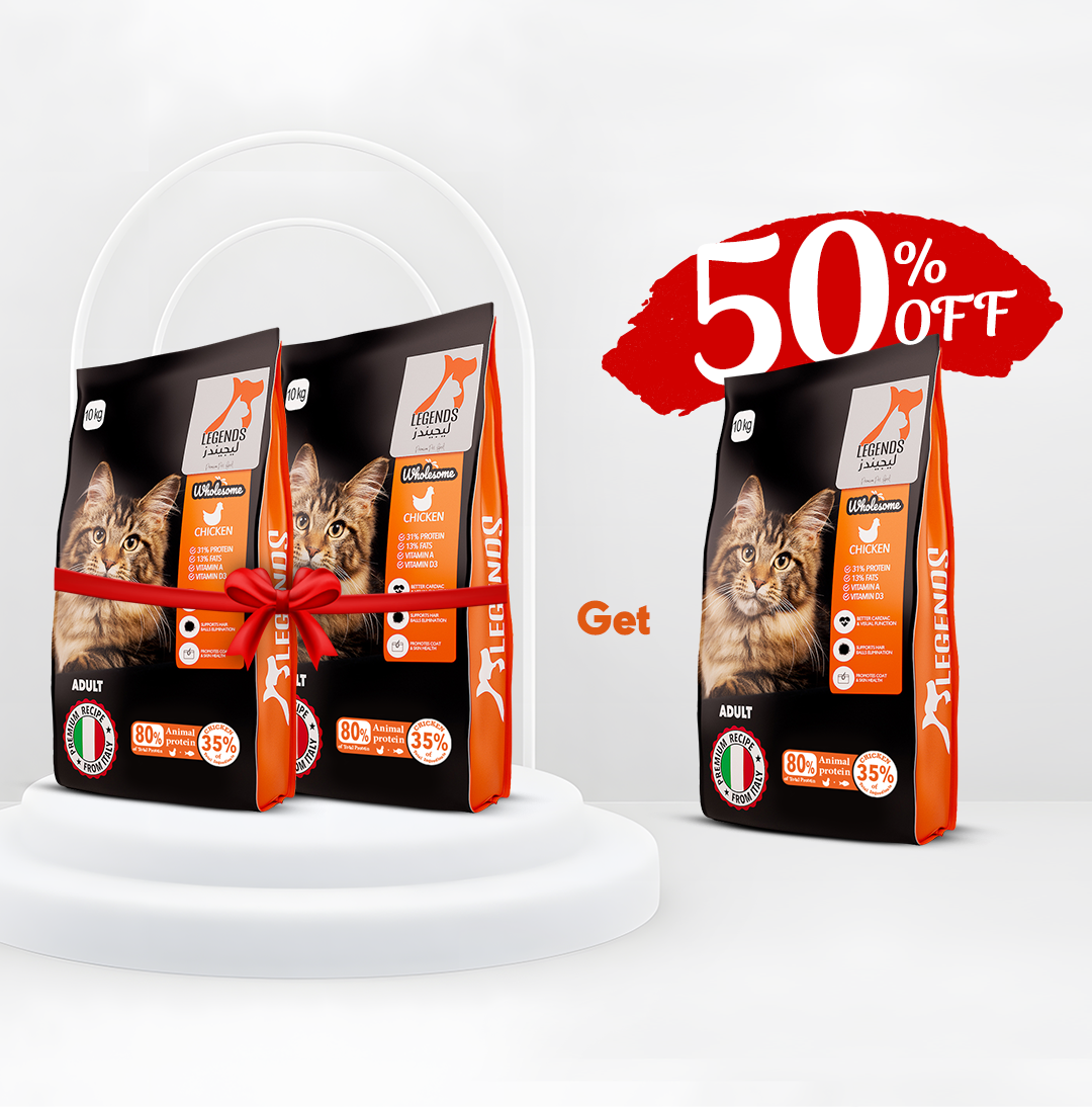 Buy 2 Get 50% Off on the 3rd one | Legends Wholesome Chicken Feed For Adult Cats 10KG