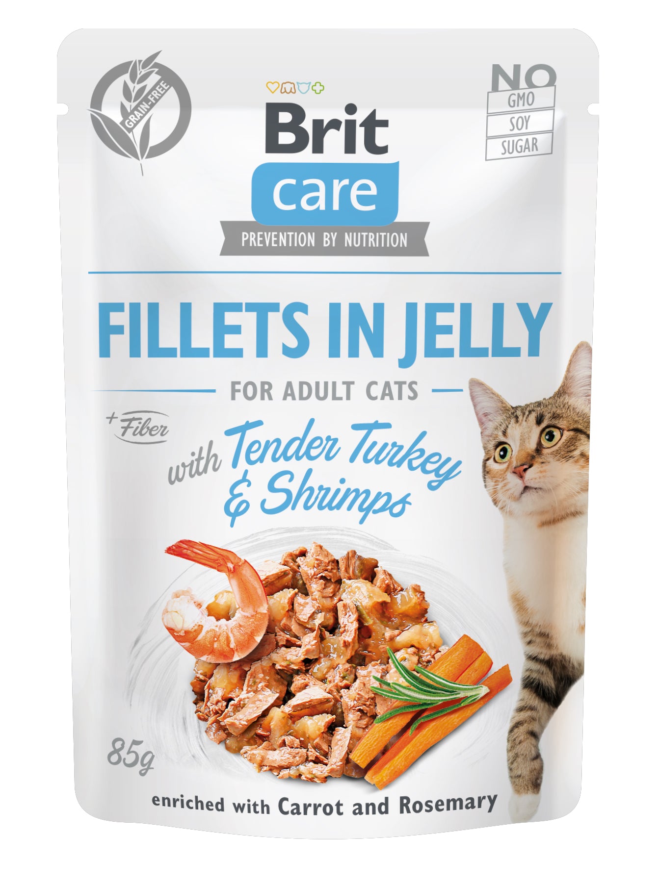 Brit Care Cat Pouch Tender Turkey & Shrimps in Jelly 85g