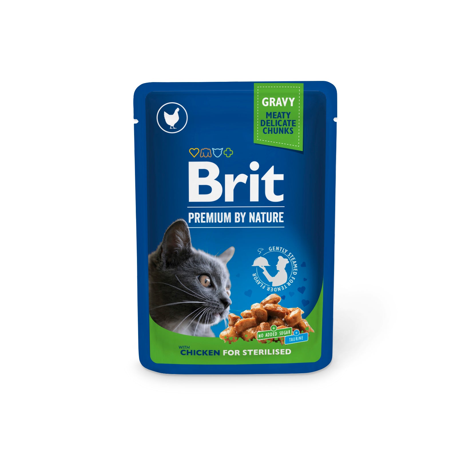 Brit Premium Cat Pouches Chicken Slices for Sterilised 100g