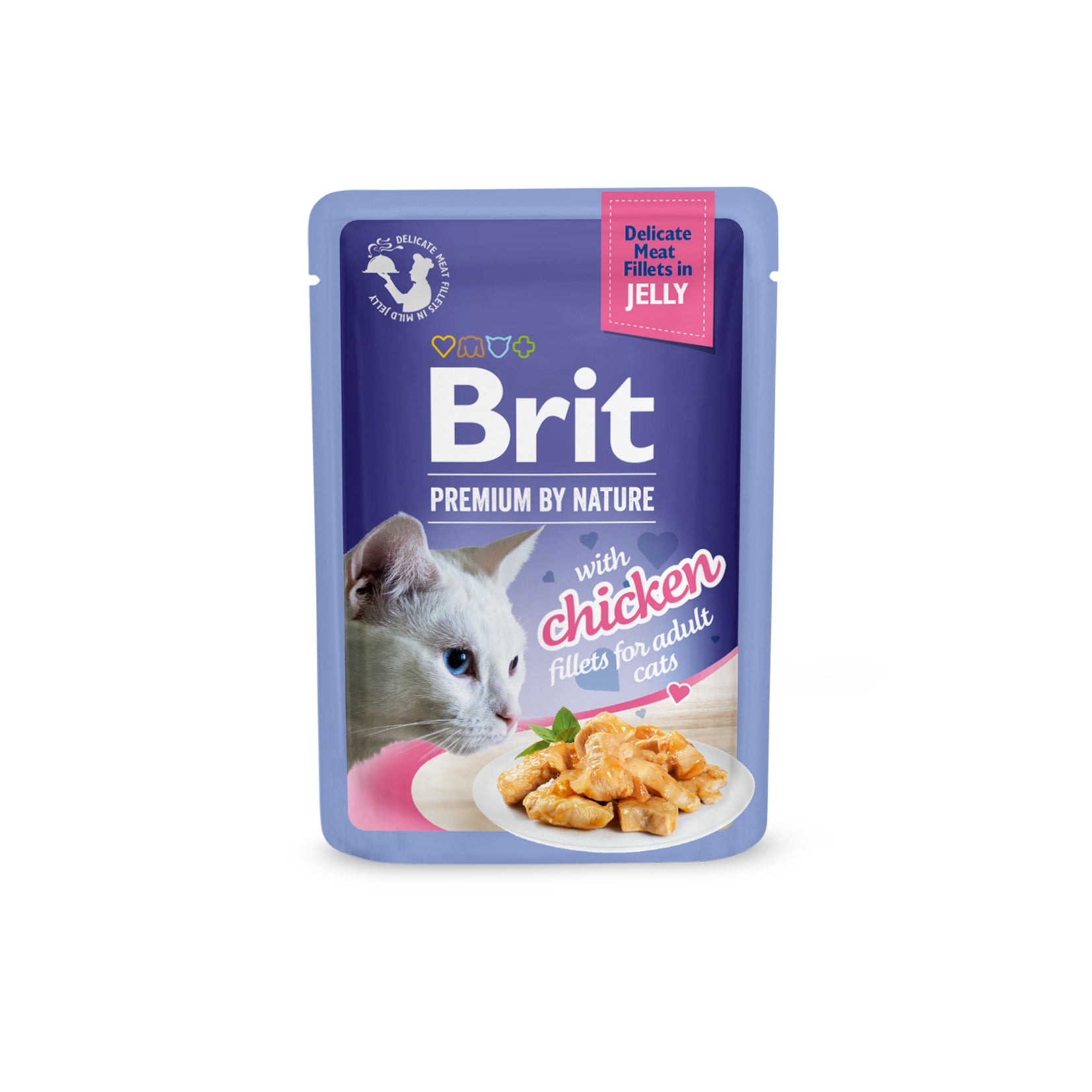 Brit Premium Cat Pouch with Chicken Fillets in Jelly for Adult Cats 85g