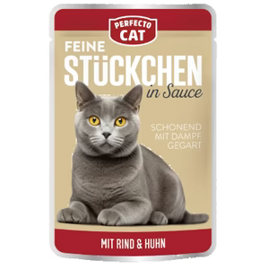 Perfecto Cat Feine Stuckchen in Sobe mit Rind & Huhn 100g
