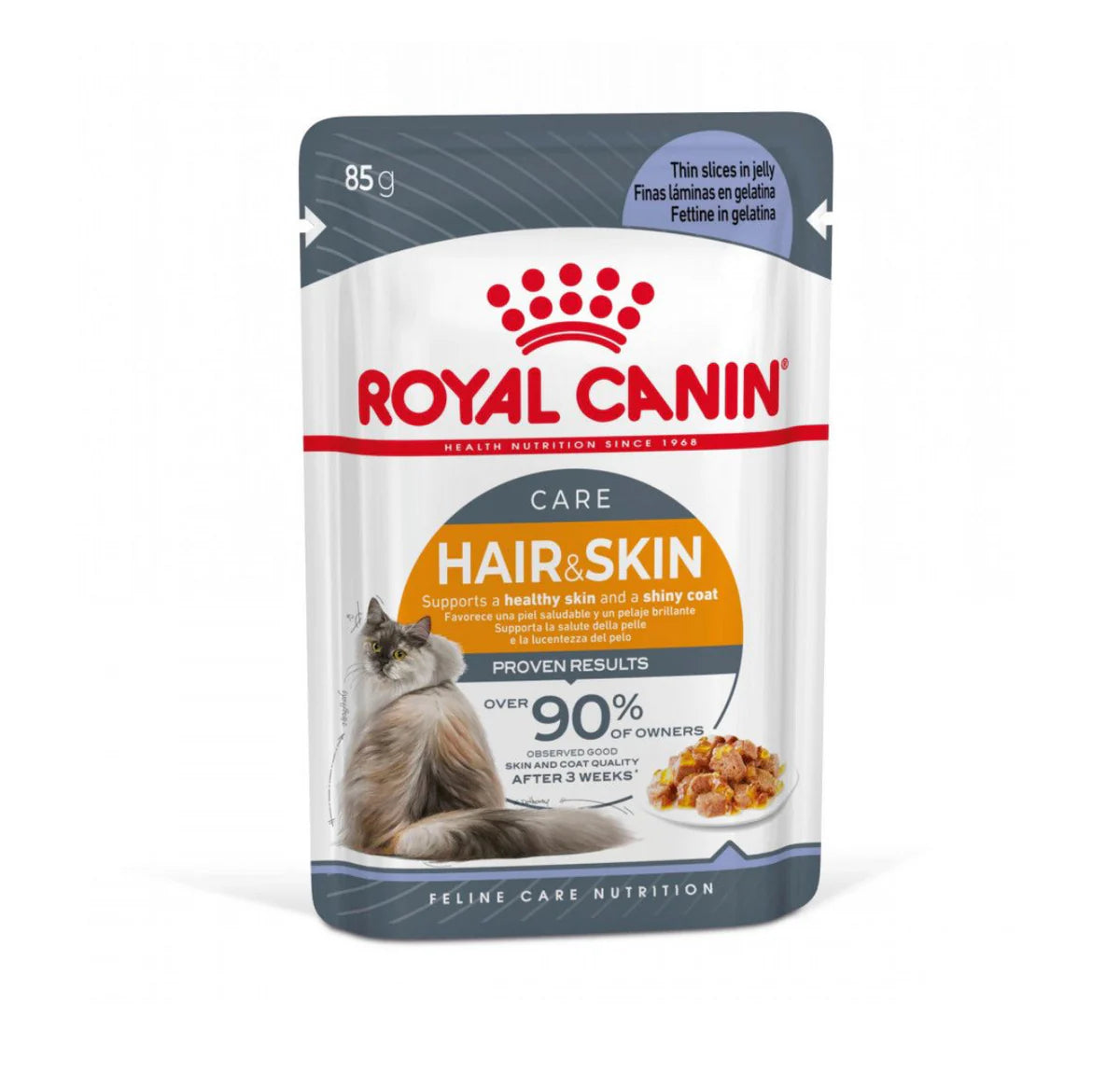 Royal Canin Intense Beauty in Jelly (85gm\Pouch) - Wet food for Adult cats - supports a healthy skin and shiny coat