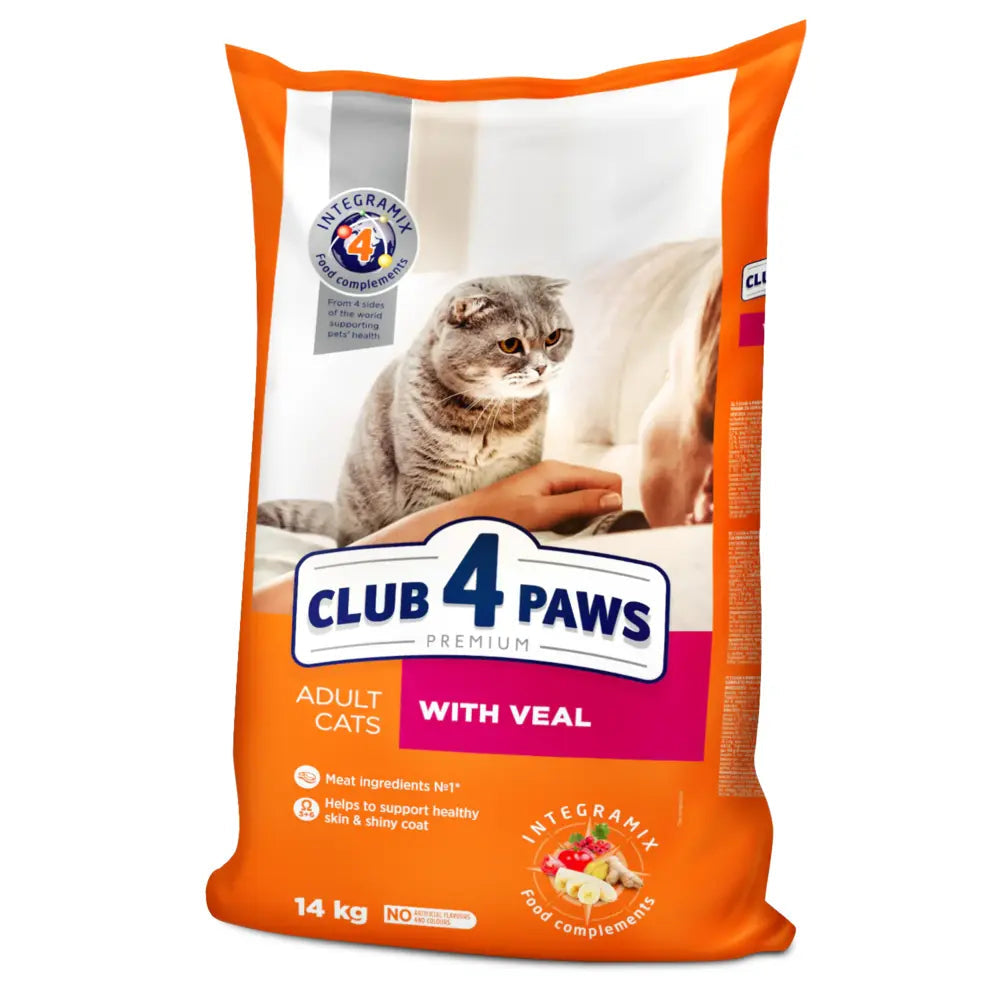 CLUB 4 PAWS Premium With Veal Adult Cats Dry Food14kg