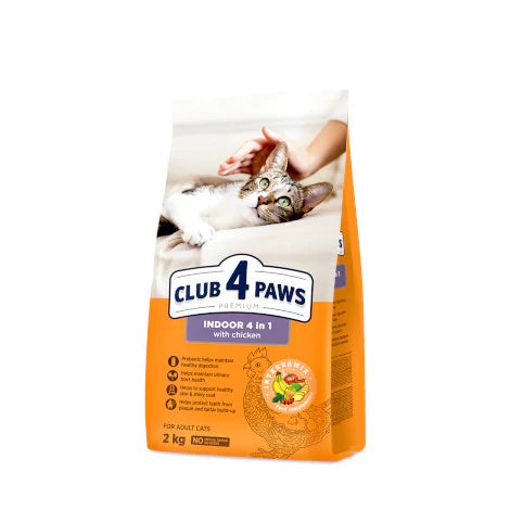 CLUB 4 PAWS PREMIUM INDOOR 4 in 1 for adult cats 2kg