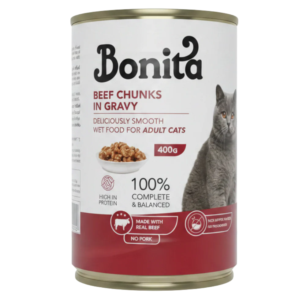 Bonita Wet Food Beef Chunks In Gravy 400g