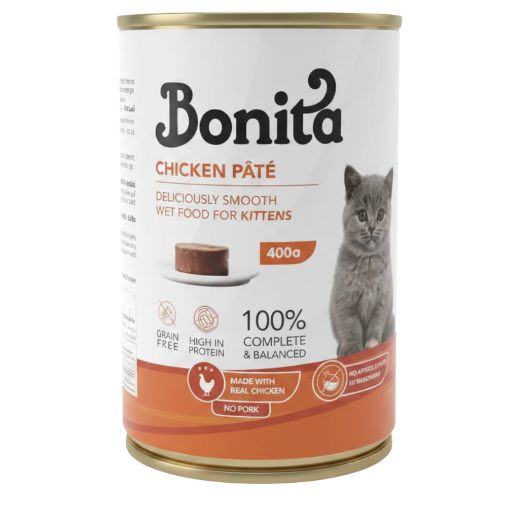 Bonita Wet Food For Kitten Chicken Chunks Pate 400 G