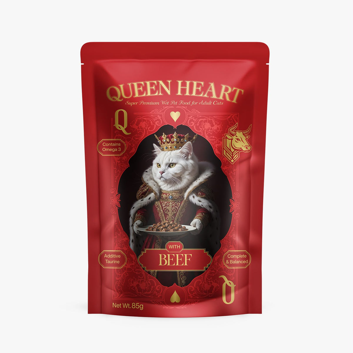 QUEEN HEART with beef in gravy 85g