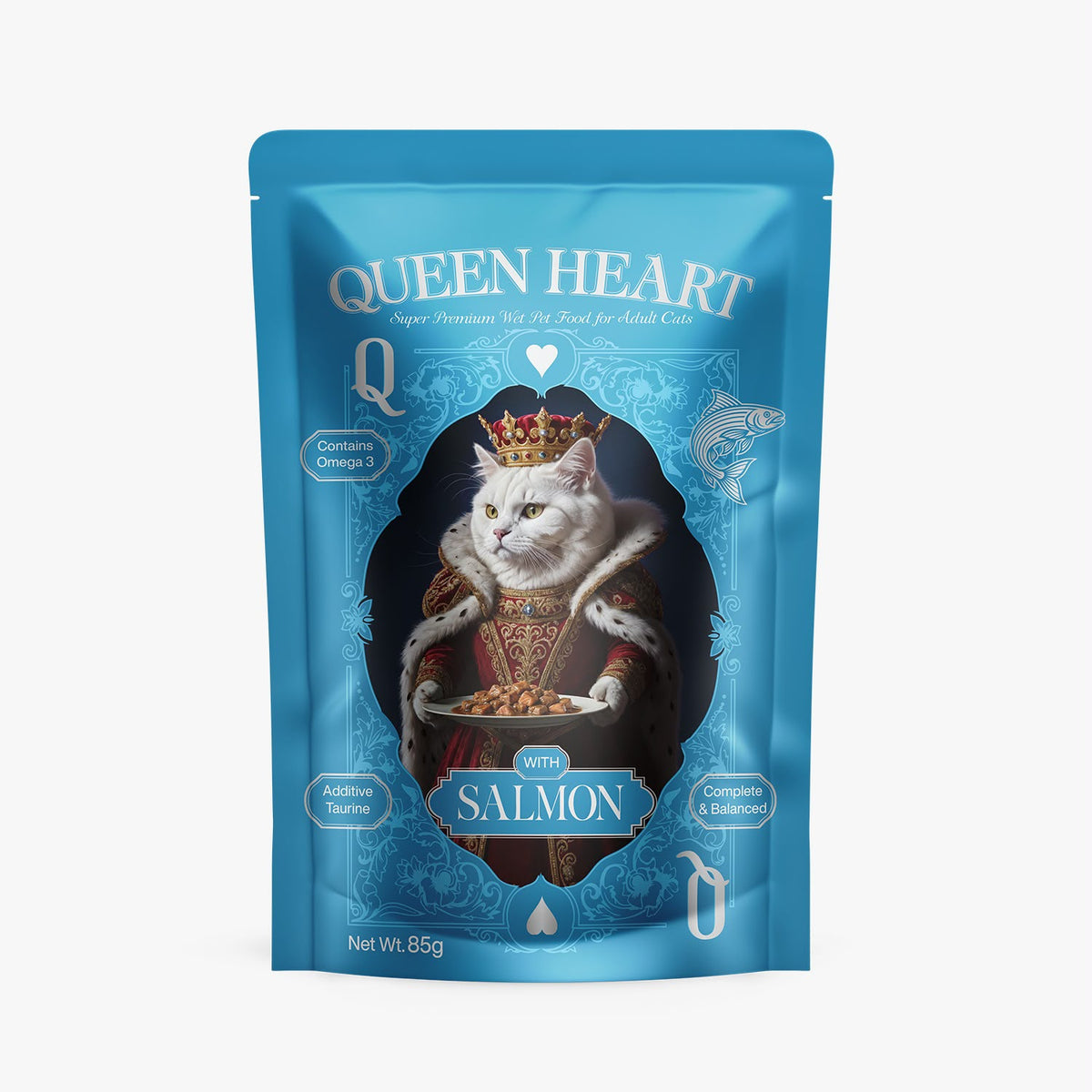 QUEEN HEART with salmon in gravy 85g