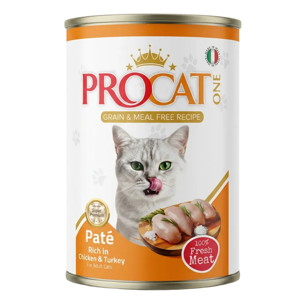 Procat One Wet Food for Adult Cat Pate Rich in Chicken & Turkey 400g