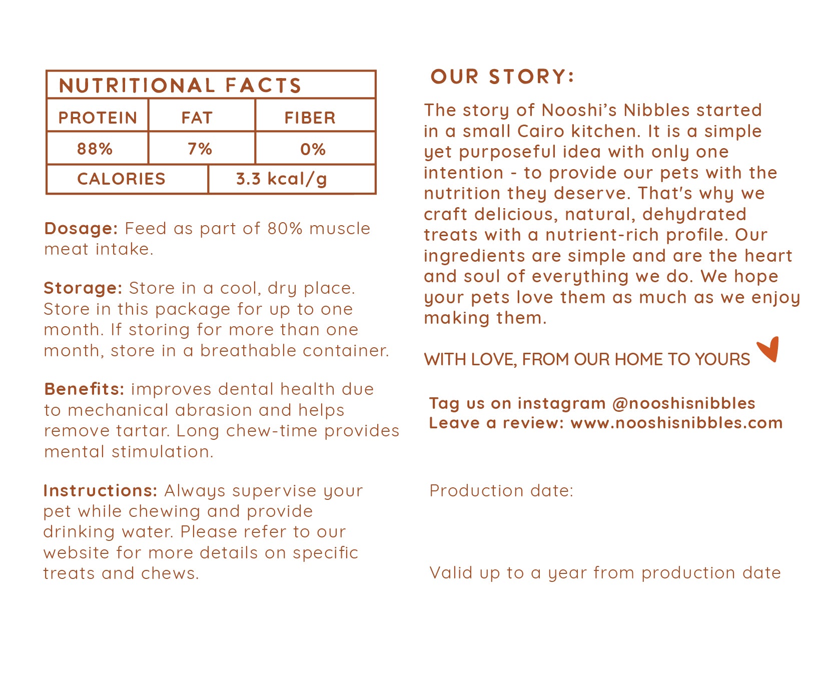 Nooshi's Nibbles Beef Pizzles 6 pieces