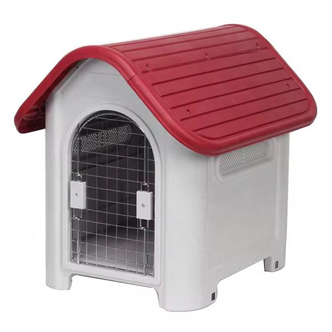 Naomi Plastic dog house with metal door and sky window 419b