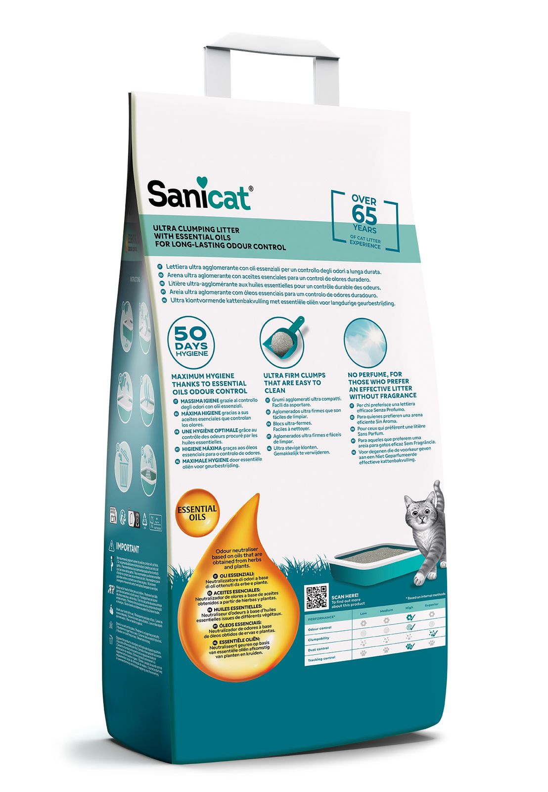 sanicat essential oils litter no perfume Clumping 10kg