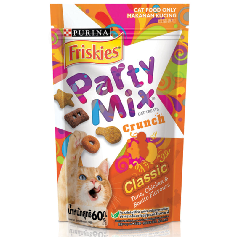 Purina Friskies Party Mix Cat Treats Classic With Tuna Chicken 60g