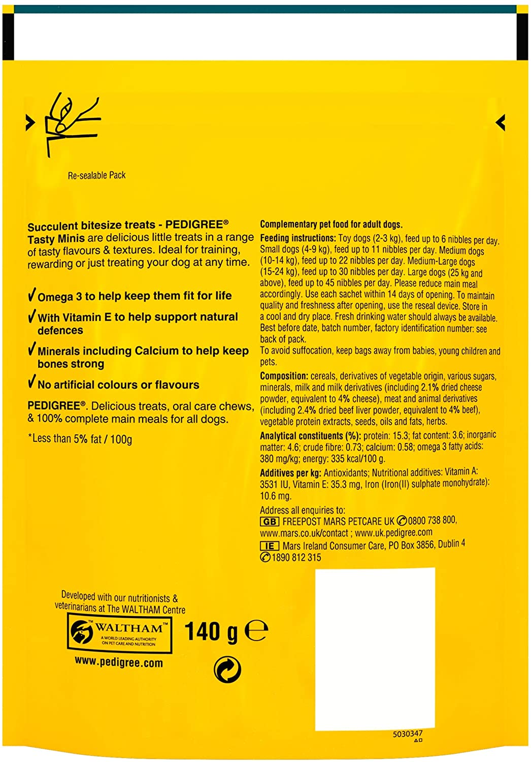 Pedigree Tasty Minis with Cheese and Beef