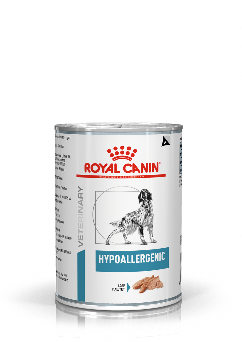 Royal Canin Hypoallergenic (400 gm) – Wet food Complete dietetic feed for adult dogs.