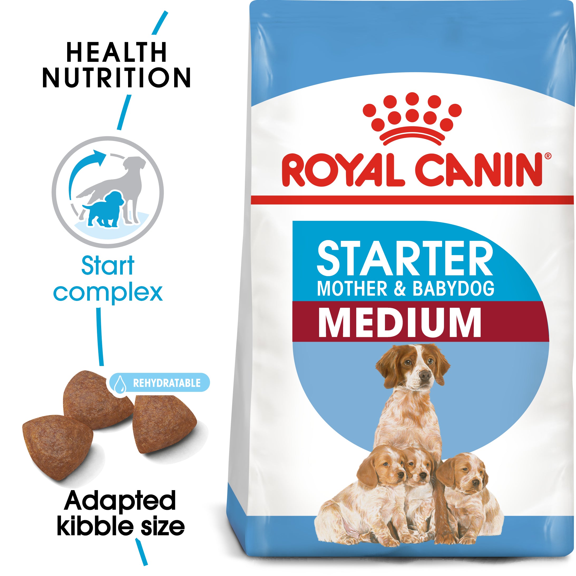 Royal Canin Medium Starter Mother and Babydog (4kg) - for medium dogs - Adult weight between 11 and 25 KG. Mother during gestation and lactation - weaning puppies up to 2 months