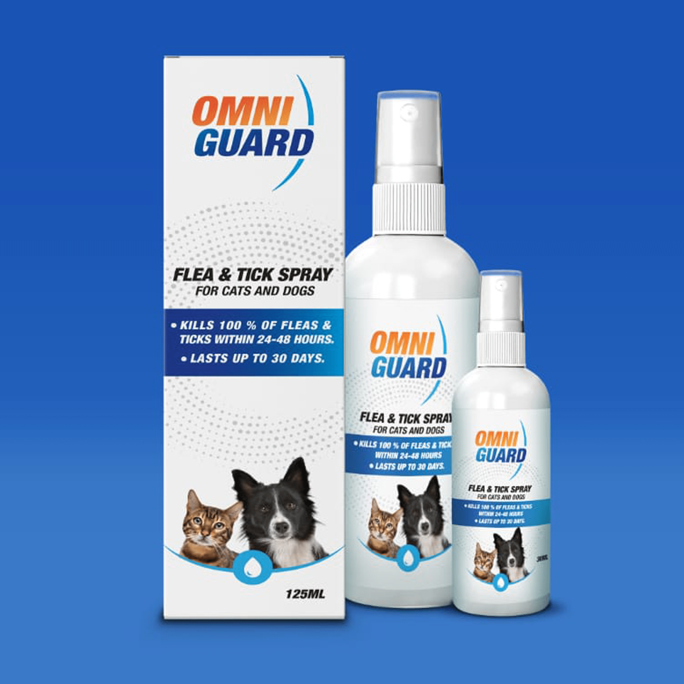 OMNI GUARD FLEA SPRAY FOR CATS DOGS 30 125 250ML