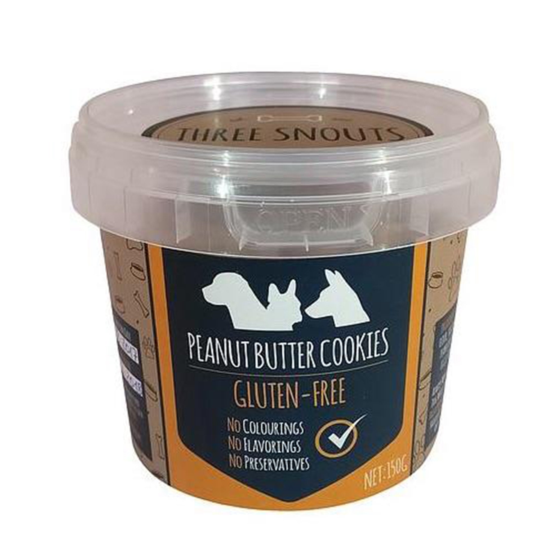 Three Snouts Peanut Butter Cookies 150g - Amin Pet Shop