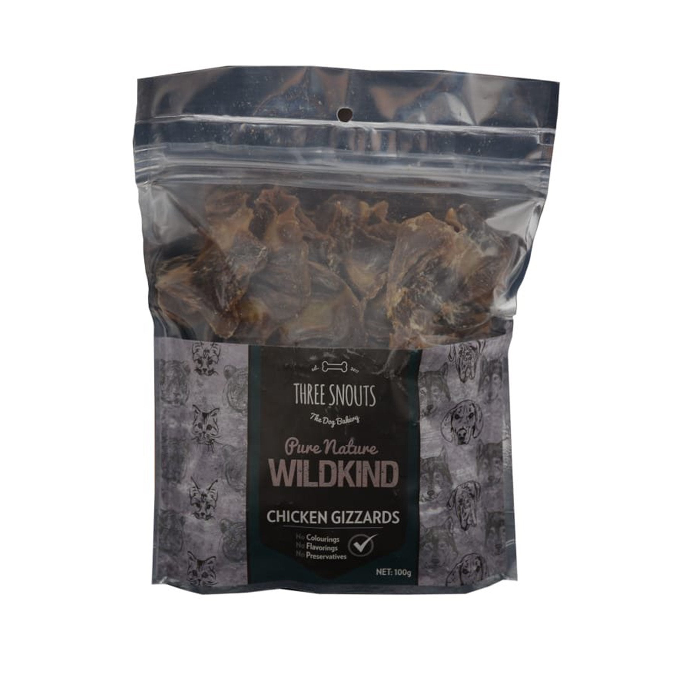 Three Snouts-Pure Nature WILDKIND Chicken Gizzards 100g