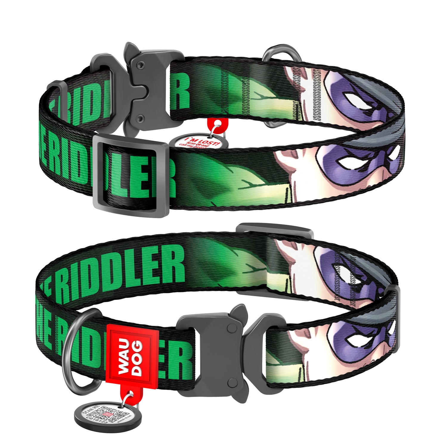 WAUDOG Nylon dog collar with QR-passport, "Riddler" - 0020-2009