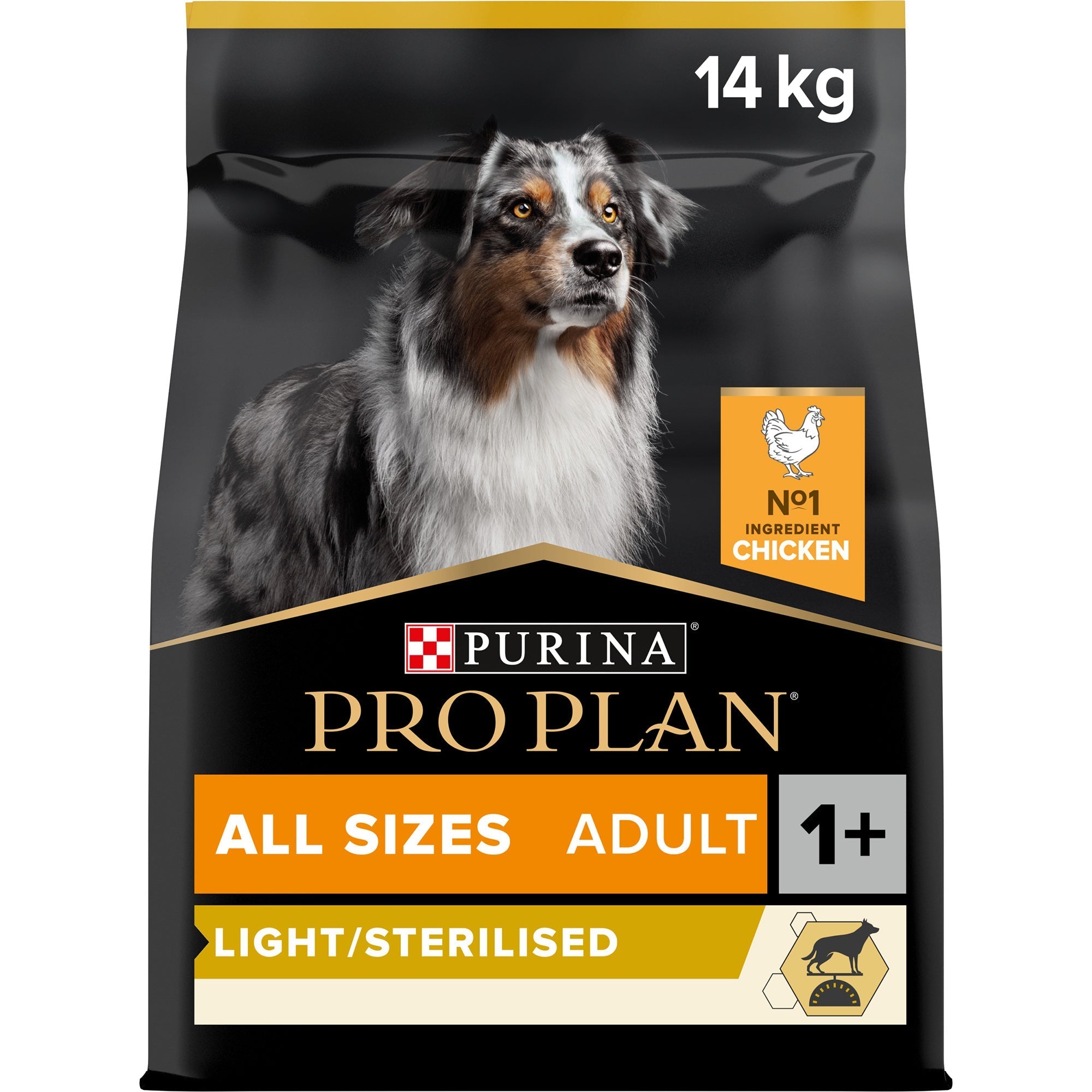 PURINA® Pro Plan® All Sizes Adult Light / Sterilised with OPTIWEIGHT®, Rich in Chicken Dry Dog Food - 14 KG