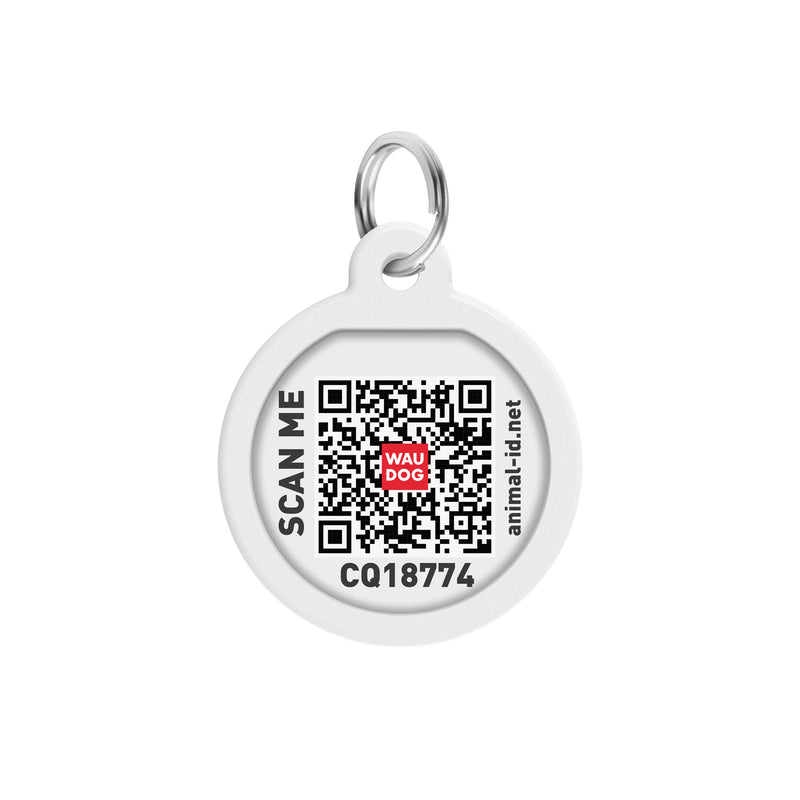 WAUDOG Smart ID metal pet tag with QR-passport, "Water lilies" -0625-0201